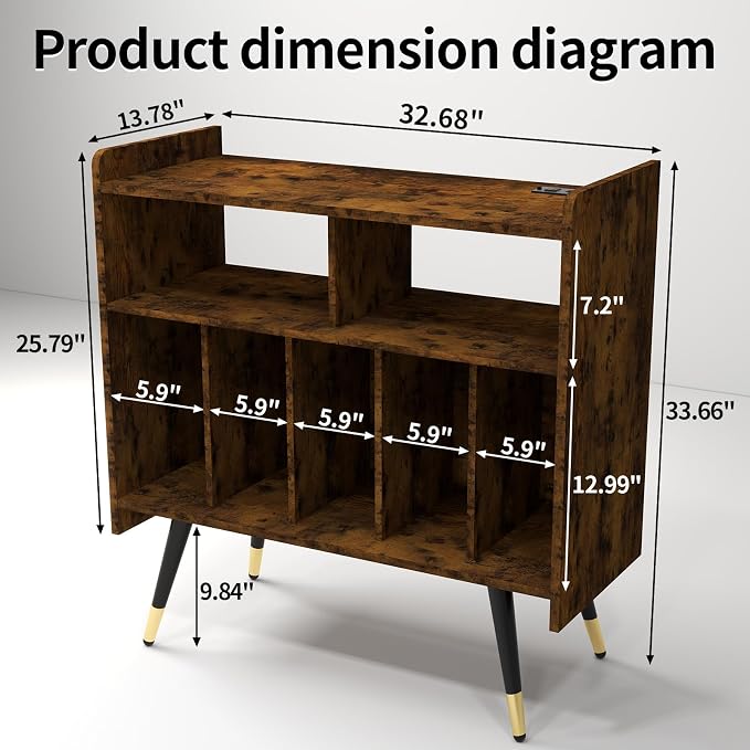 Brown - 6 Compartments (Usb and Socket)