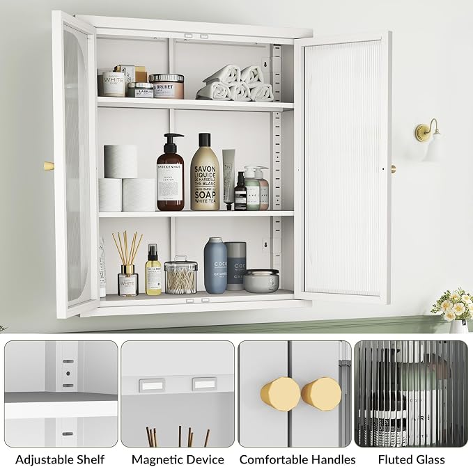 White-fluted Glass Doors