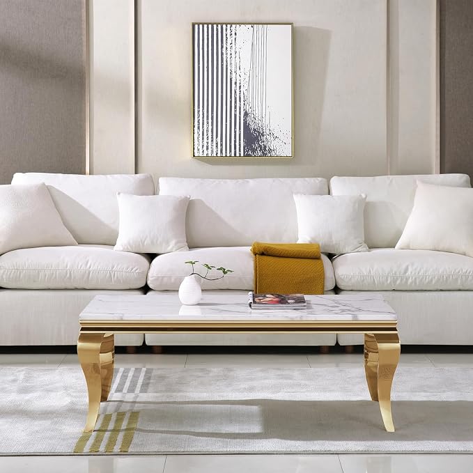 Coffee Table - White Gold Base