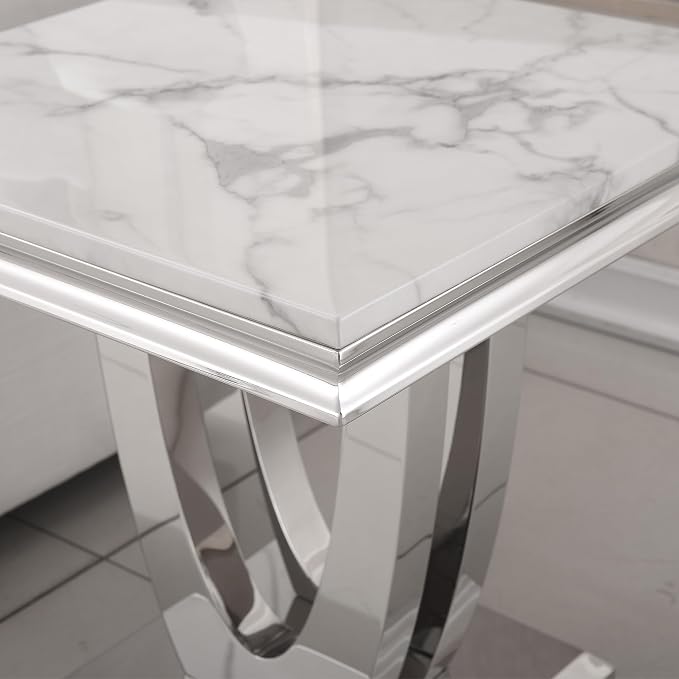 White & Silver - End Table