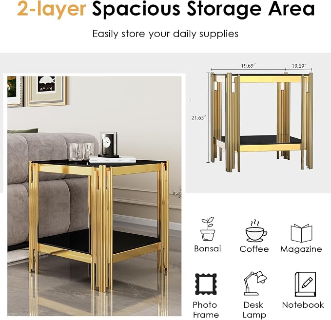 End Table-black & Gold