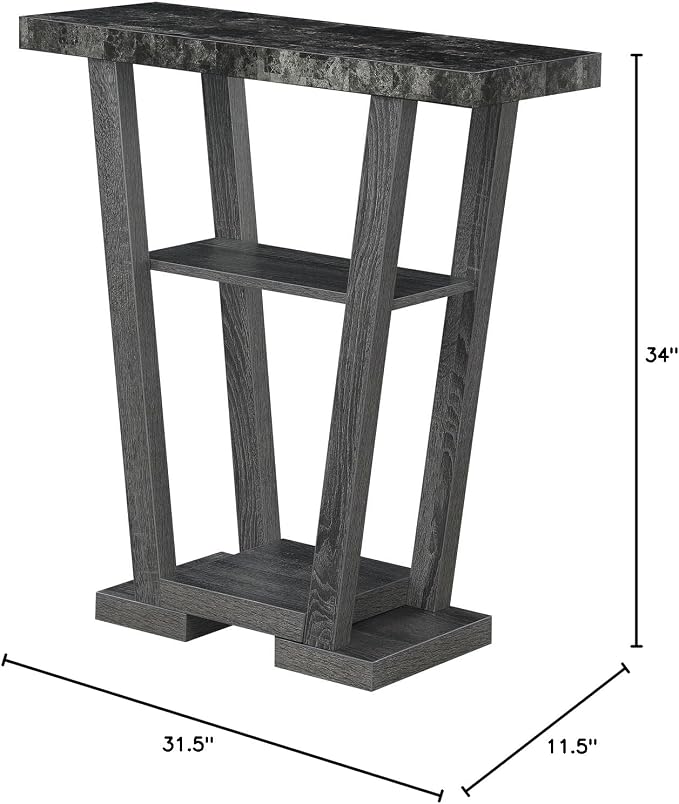 Faux Black Marble and Weathered Gray