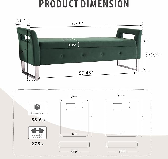 Green Velvet 67.9''