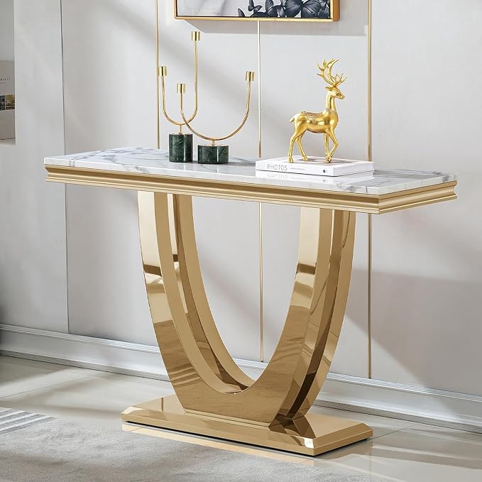 Console Table - White Gold Base