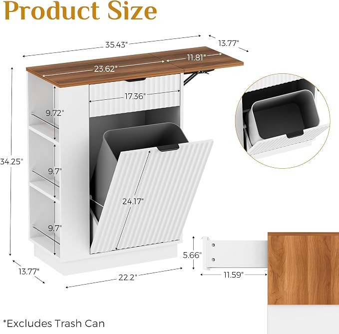 Walnut/White-1 Tilt Wth Shelv.