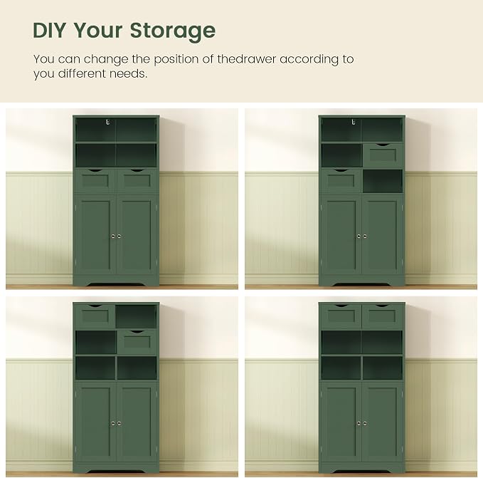 Green, 2 Drawers