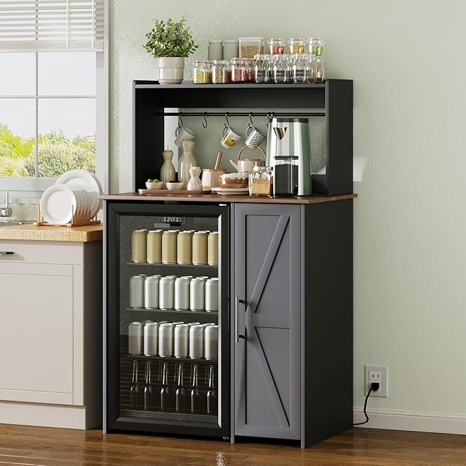 Mini Fridge Cabinet-black