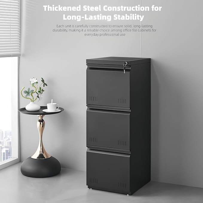 Matte-black 4-drawer Vertical