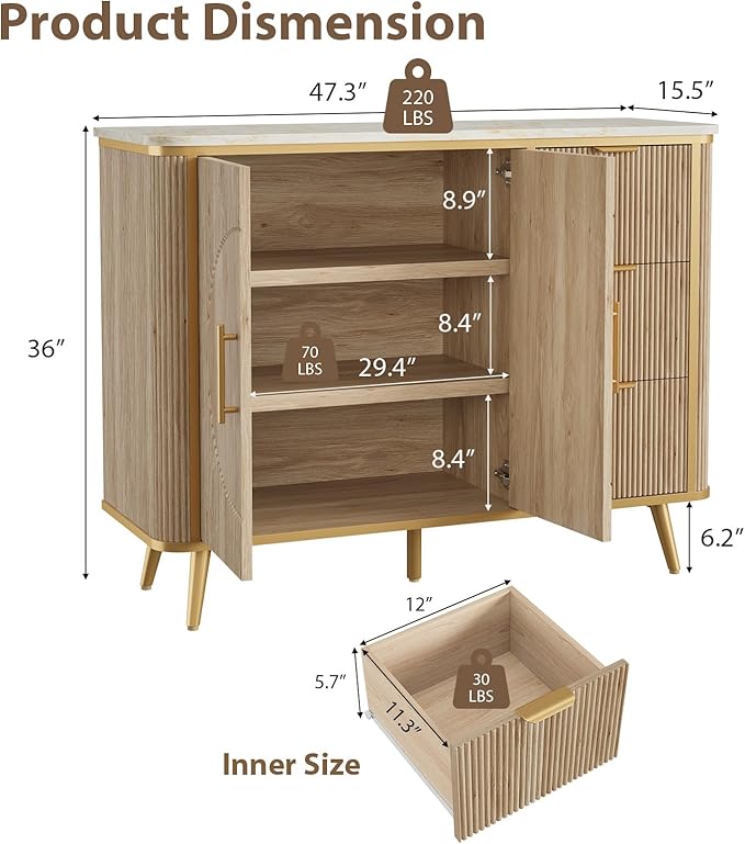 Natural Oak-3draws