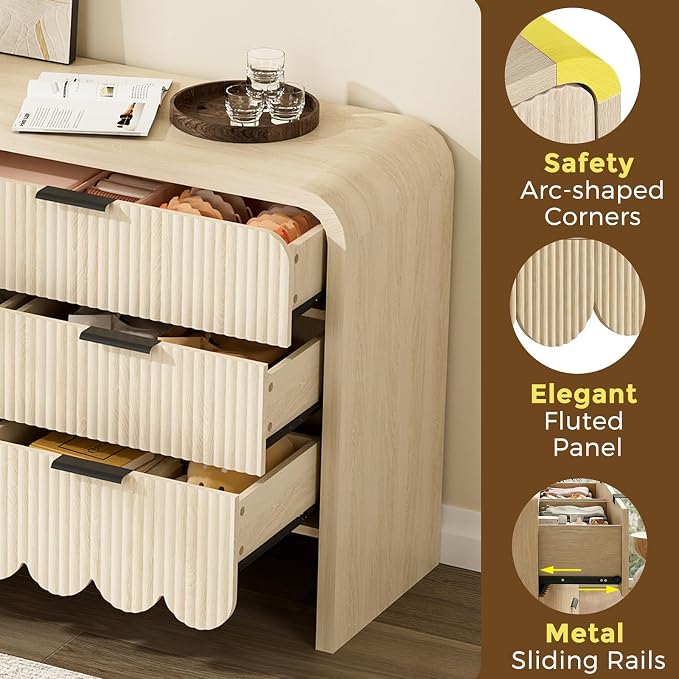 Beige-8 Drawer-dresser