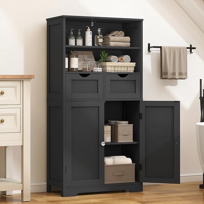 Black, 2 Drawers