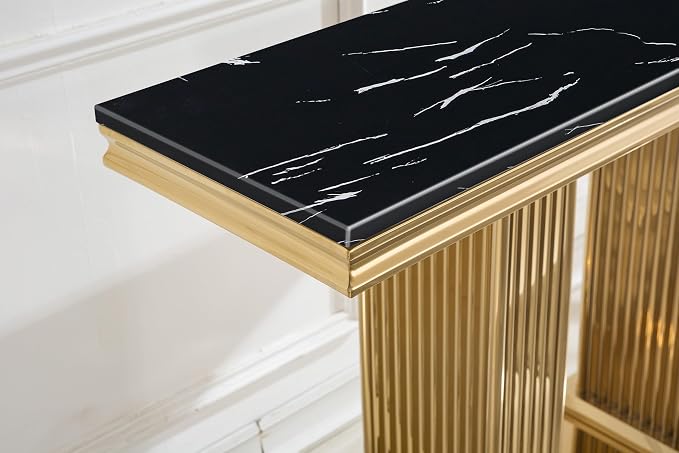 Console Table - Black Gold Base