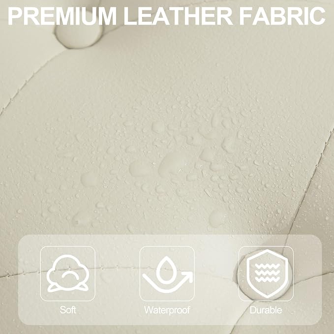 Beige-pu-tufted