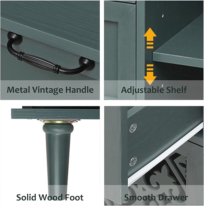 Green 2-door 3-drawer