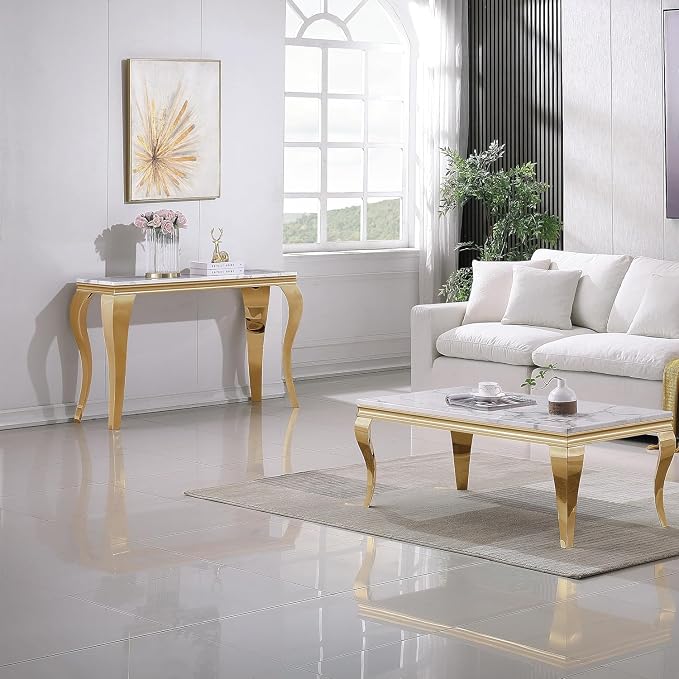 Console Table - White Gold Base