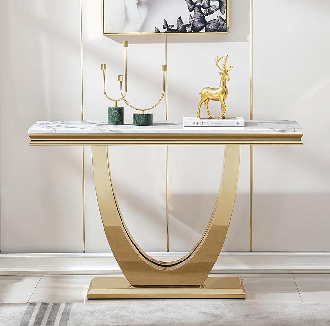 Console Table - White Gold Base