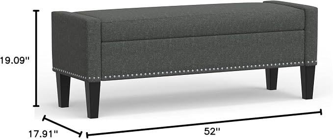 Dark Gray With Nailhead Trim
