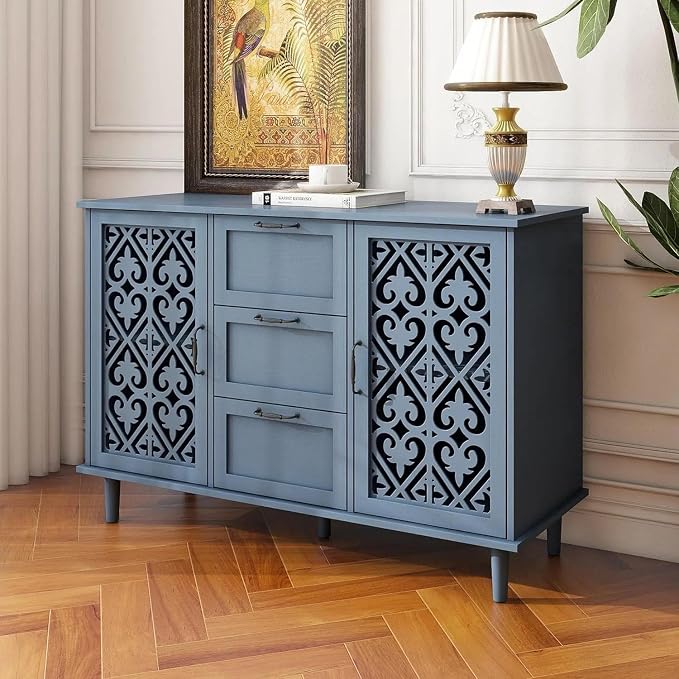 Blue 2-door 3-drawer