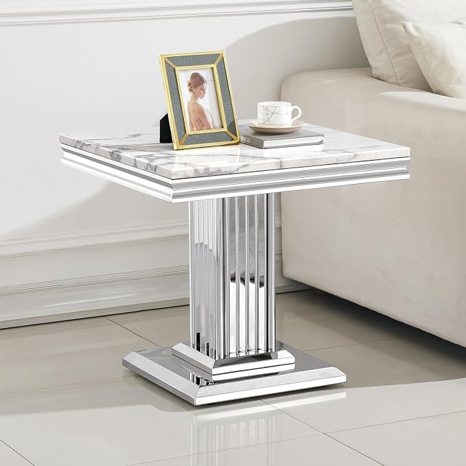 End Table - White Silver