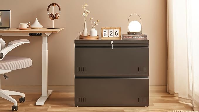 Matte-black 2-drawer Lateral