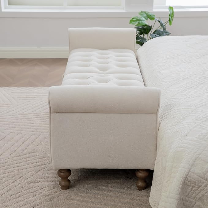 Beige Tufted 65.2''w