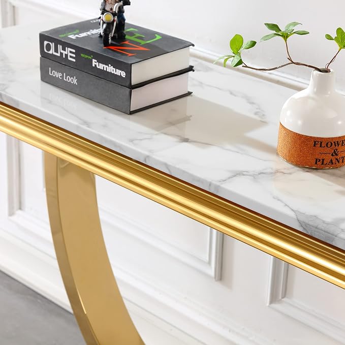 White and Gold Console Table