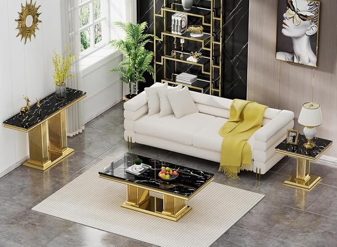 Coffee Table - Black Gold Base