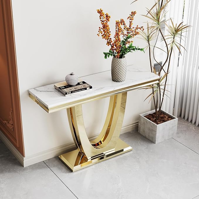 Console Table - White Gold