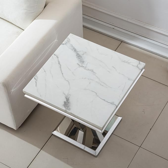 White&silver-end Table