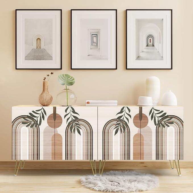Geometric Arch Palm Leaf Landscape
