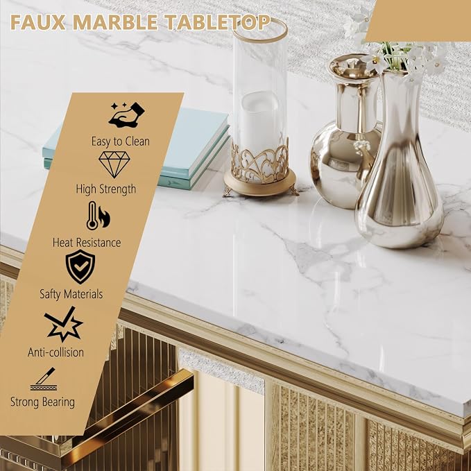 White Golden Coffee Table