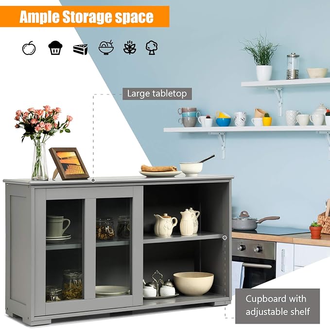 Grey/Glass Sliding Door