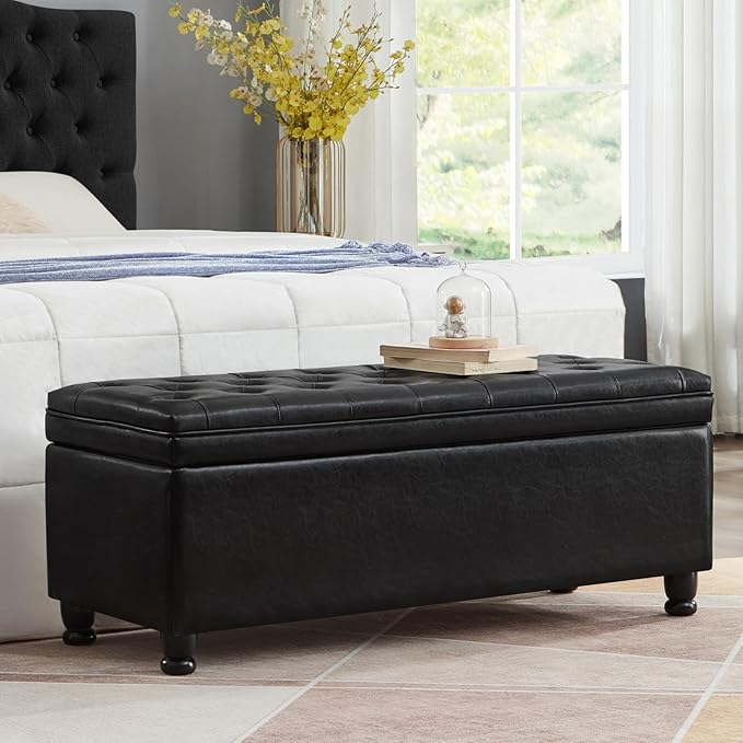 Black Faux Leather 44.5''