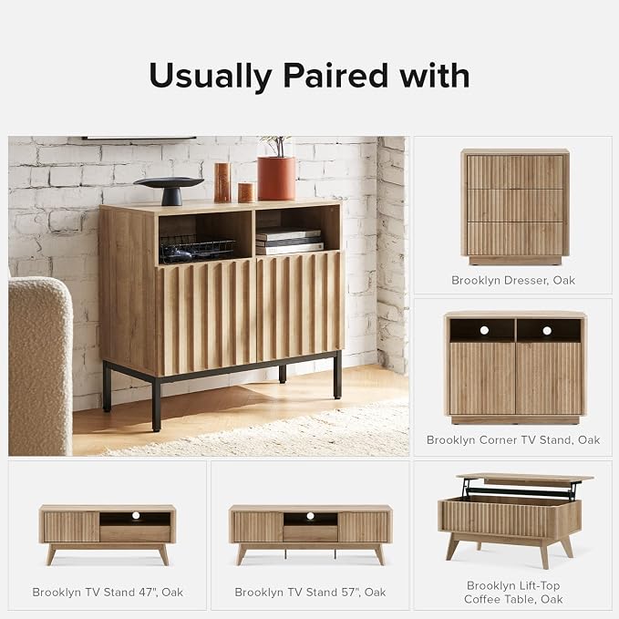 Oak Fluted Cabinet