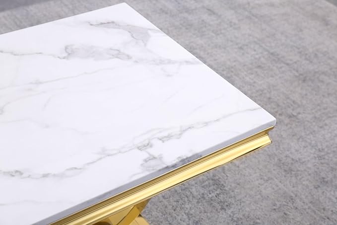 End Table - White Gold Base