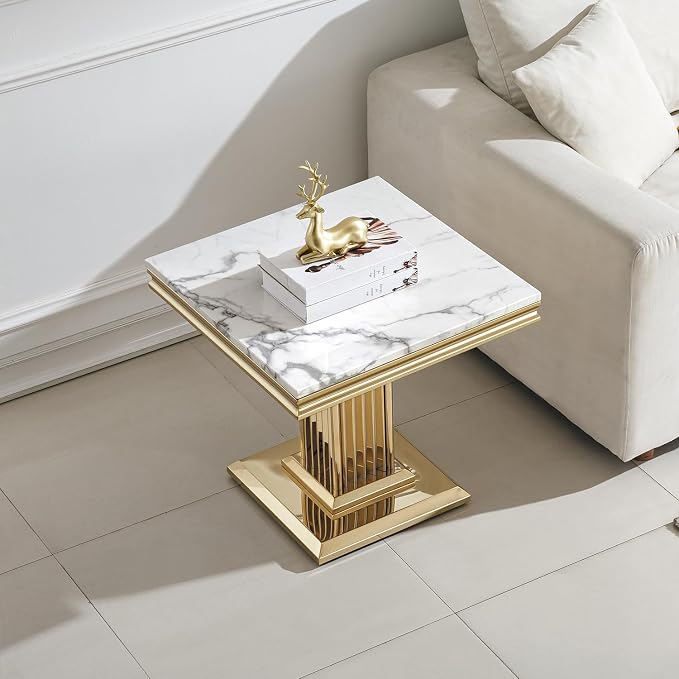 End Table - White Gold Base