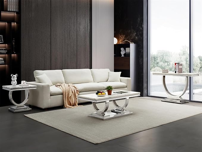 White Silver-end Table