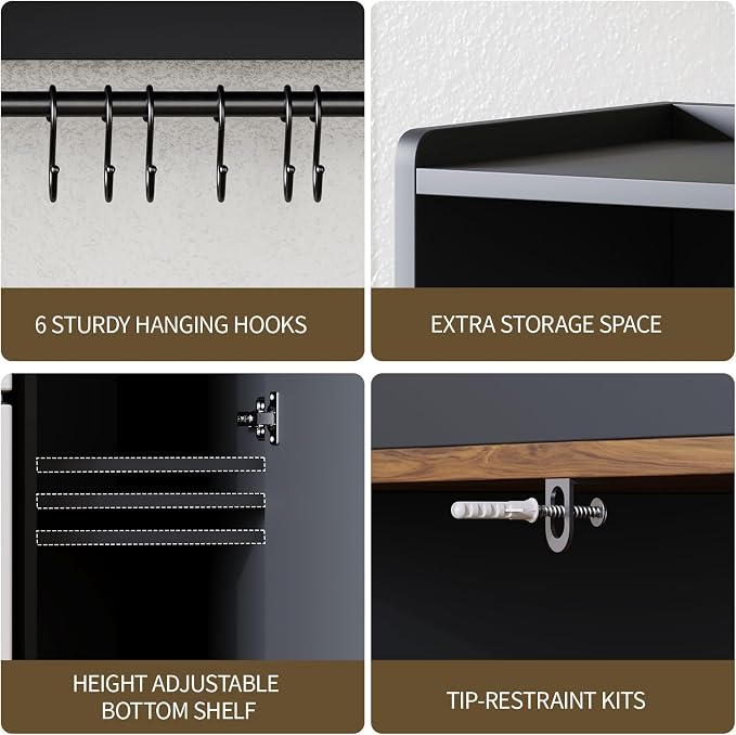 Mini Fridge Cabinet-black