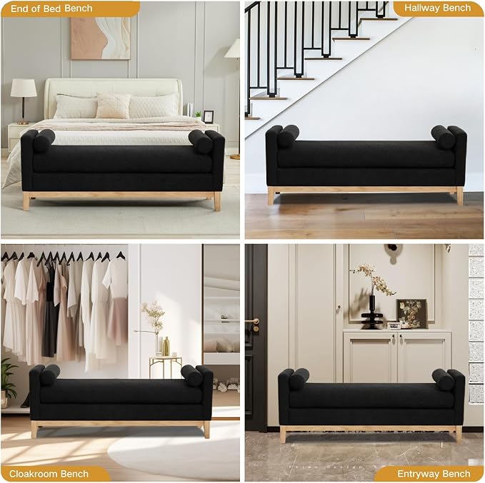 Black Boucle (Wood Legs)