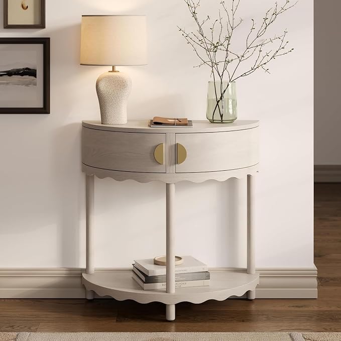 Whitewash Oak With Brass Pulls