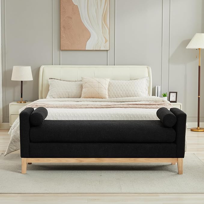 Black Boucle (Wood Legs)