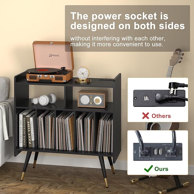 Black-six Compartments (Usb and Socket)