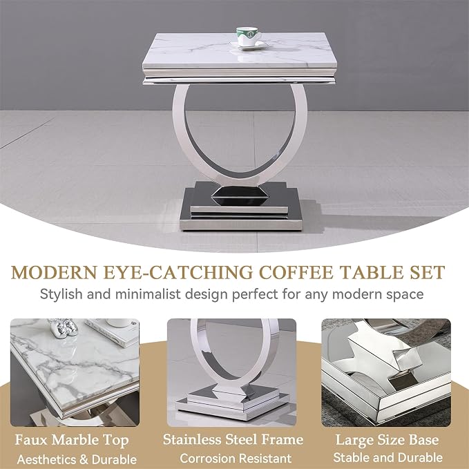 White Silver-end Table