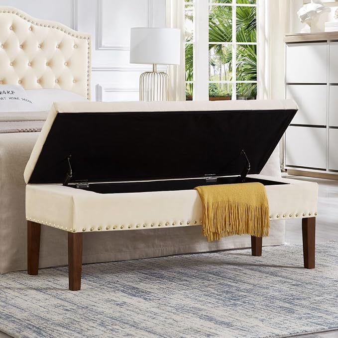 Cream Storage Bench