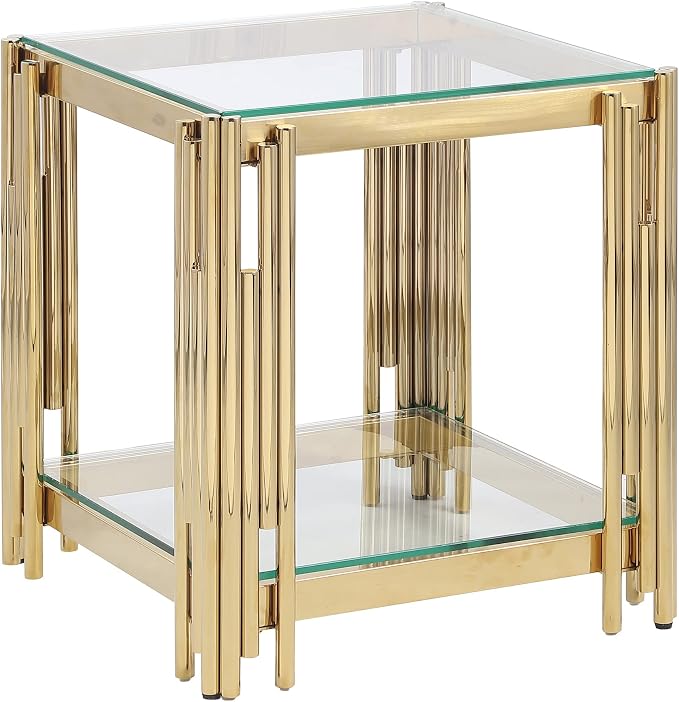 Clear Glass and Gold Frame Adjustable Legs