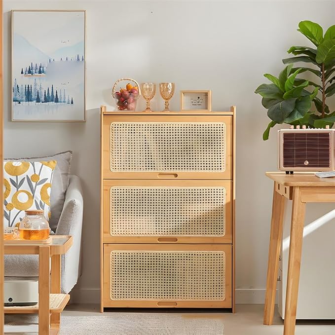 Door Material: Rattan; Color: Wood