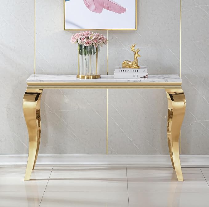 Console Table - White Gold Base