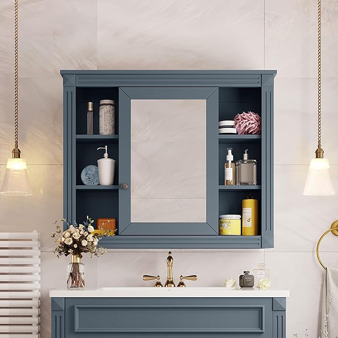 Blue Mirror Cabinet