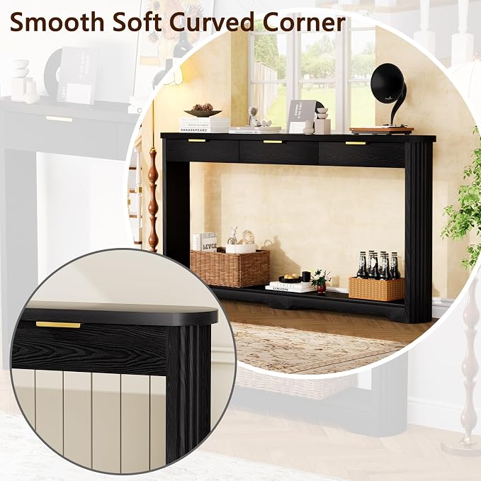 Black With 3 Drawers
