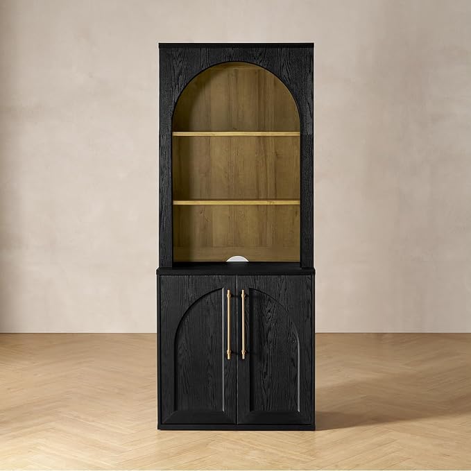 Black Oak Arched Hutch